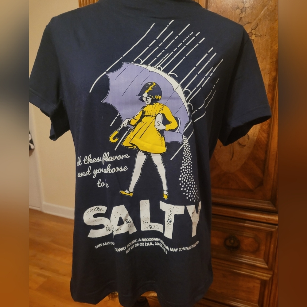 Navy Graphic Tee Salty Girl Umbrella Design NWT Size Large